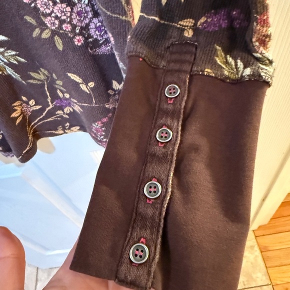 Sundance Brown and Pink thermal style top lightweight size S - Picture 3 of 4